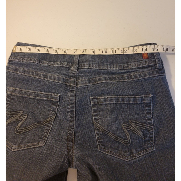 Mixit Blue Denim Curvy Mid Rise Bootcut Dark Wash Casual Jeans Women's Size 8 - Picture 4 of 7